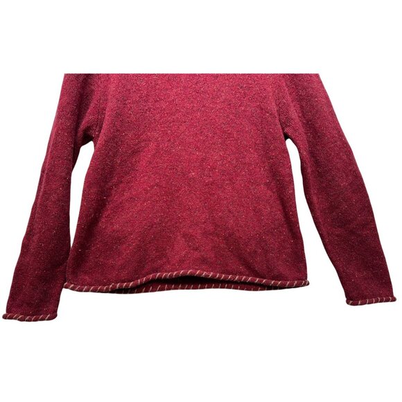 Woolrich Womens Wool Sweater L Ruby 100% Wool Long Sleeve Two Front Pockets - Picture 10 of 12